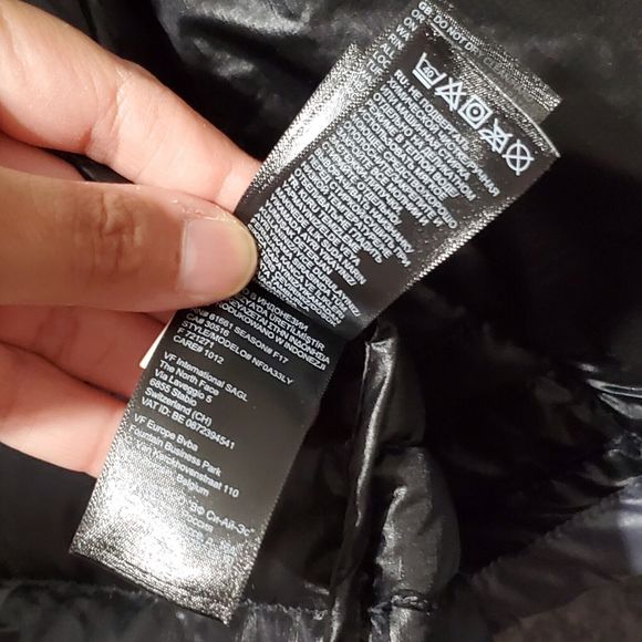 The North Face 550 Goose Down Jacket Puffer Quilted Full Zip Mens Large Grey - Picture 15 of 15